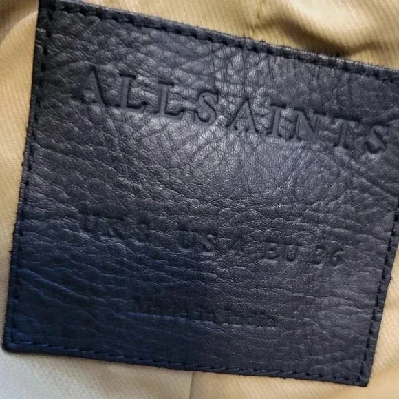 ALLSAINTS (RARE) Sarana Lace Up Moto Zip BuckleBrown Biker Leather Jacket(4) - Picture 13 of 14